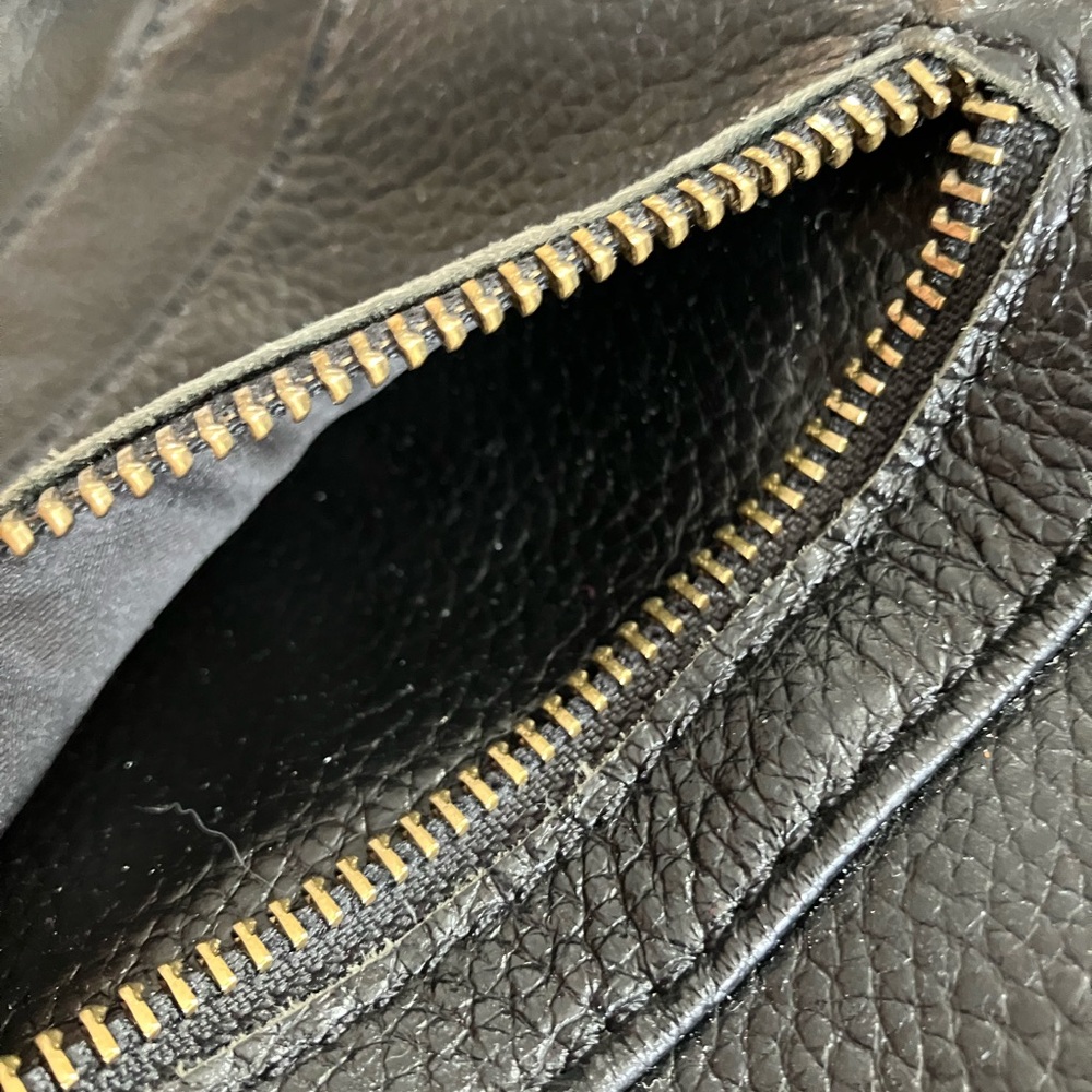 Vere Verto Black Backpack with Durable Italian Pebbled Leather and Gold Hardware - Picture 2 of 15